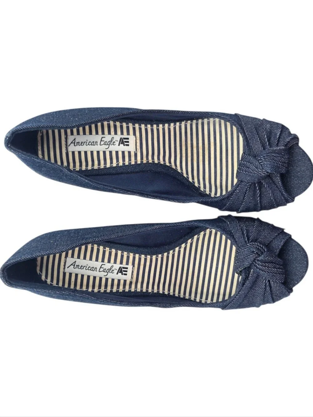 American Eagle By Payless Navy Peep-Toe Wedge Heels Size 9.5